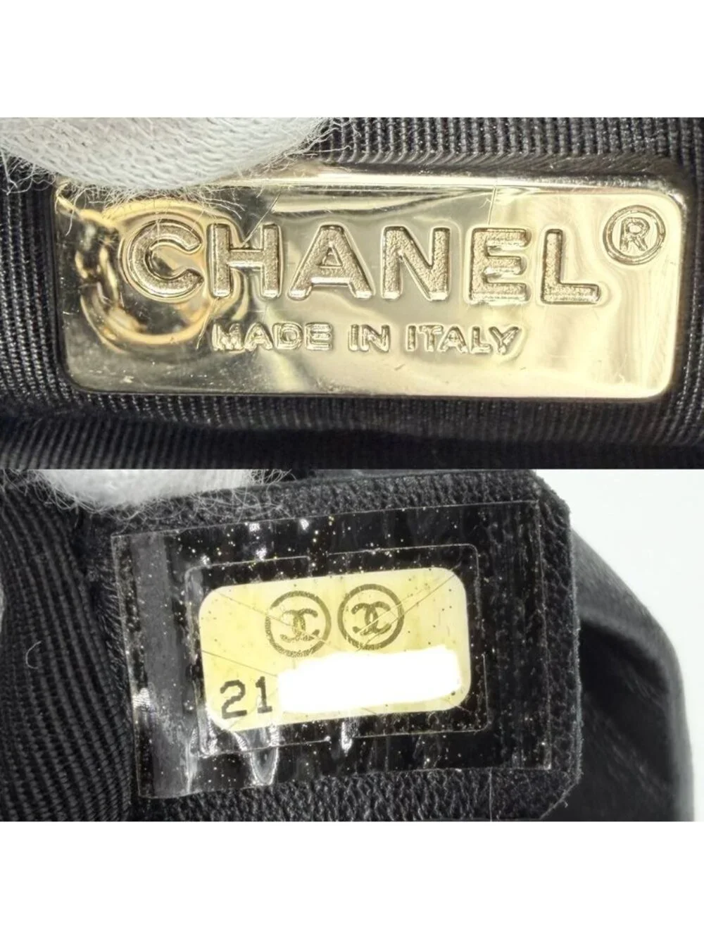 Chanel Backpack CC Logo Quilted Drawstring Leather Black Gold
